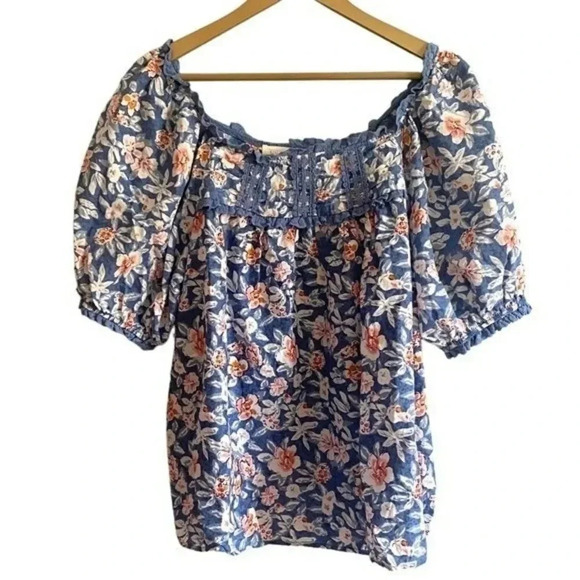 Solitaire Floral Flowy Boho Blouse - Picture 1 of 12